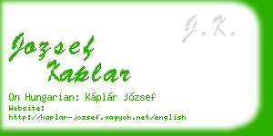 jozsef kaplar business card